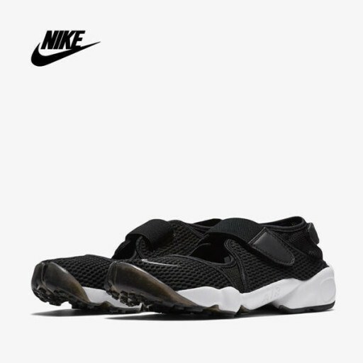 【Luxury】現貨特價 NIKE AIR RIFT 忍者鞋 網面 緞面 白絲綢 魔鬼氈 涼鞋 正品代購 黑白 分趾鞋 豬蹄鞋 848386-001