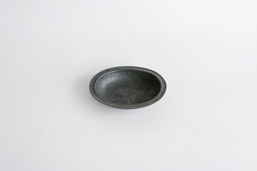 河合竜彦-青灰 橢圓邊缽