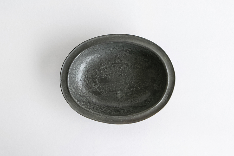 河合竜彦-青灰 橢圓邊缽
