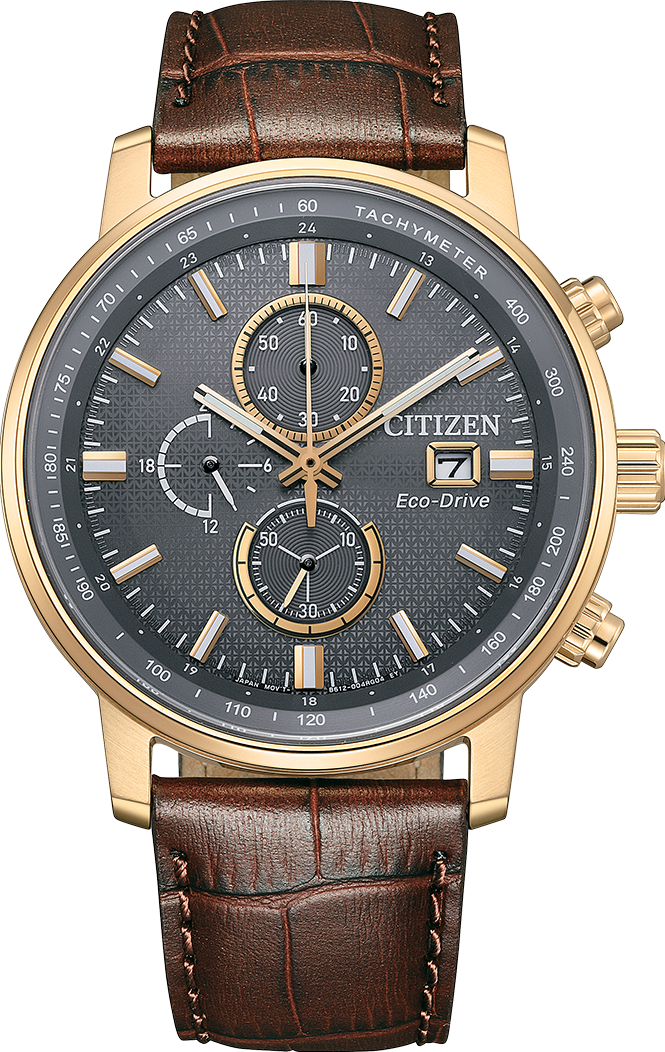 萬年鐘錶 - Citizen 星辰錶 光動能三眼計時碼表款男錶 CA0843-11H 錶徑43MM