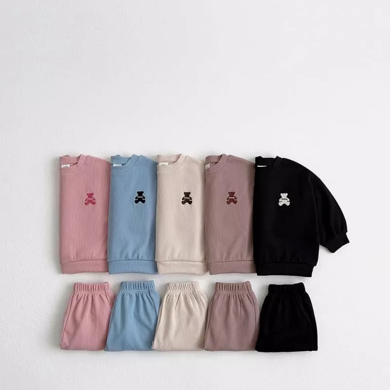 五色純棉刺繡熊熊套裝