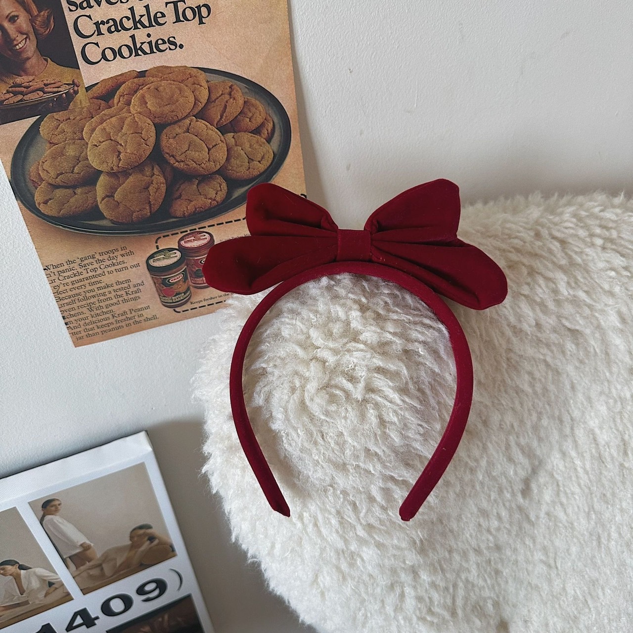 紅色蝴蝶結髮箍