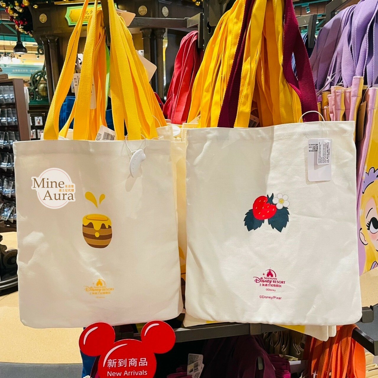 熊抱哥 Lotso 大頭造型 絨毛 帆布 手提包 托特包 玩具總動員 Toy Story -上海迪士尼樂園