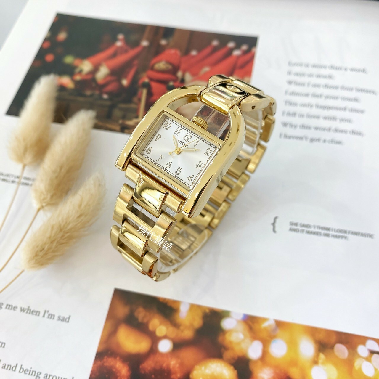 【FOSSIL】Harwell 耀眼金經典馬鞍造型女錶 ES5327 28mm 現代鐘錶