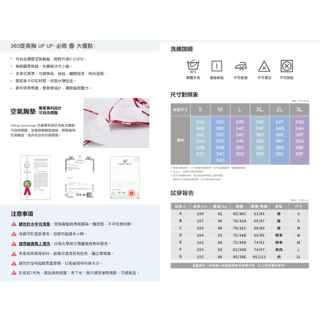 ▲LeReve AIRise 多穿式修身空氣比基尼
