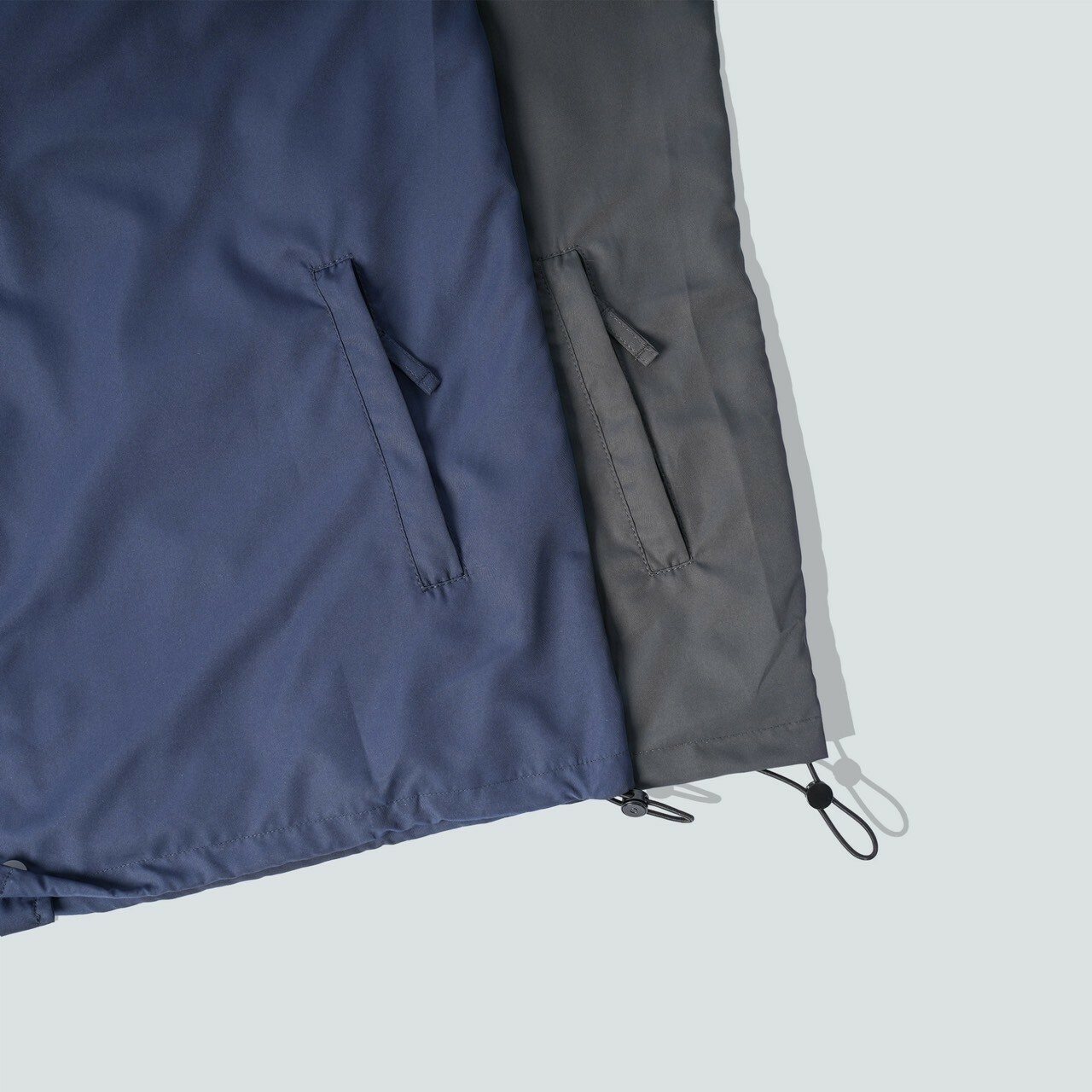 #1031 防潑水寬鬆教練外套下擺細節照