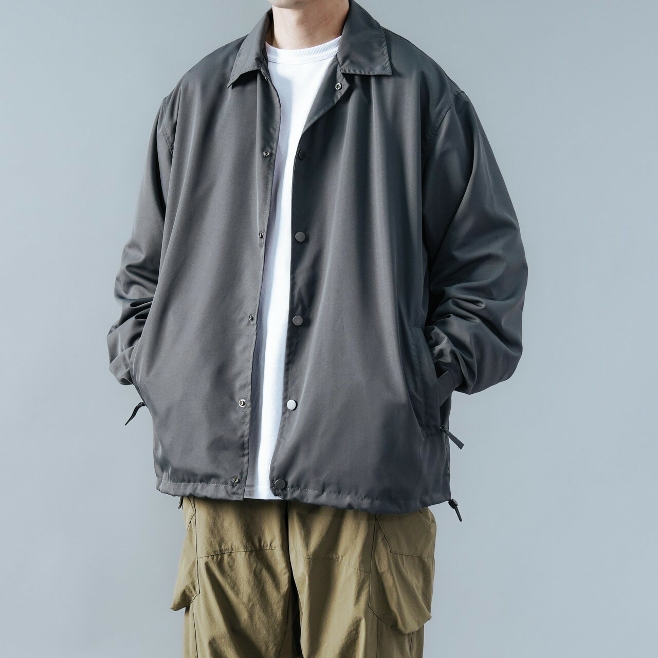 #1031 防潑水寬鬆教練外套