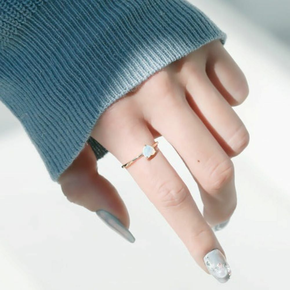 【me.luxe】K10蛋白石愛心戒