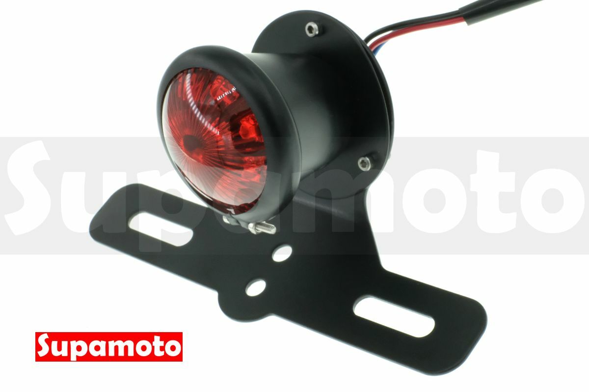 -Supamoto- D742 LED 尾燈 改裝 通用 復古 紅寶石 喇叭嘴 金屬 牌架 大牌架