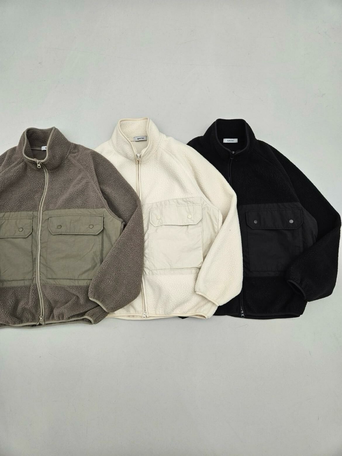 淨色企領拉鍊毛絨外套 SPECTOR-044JK