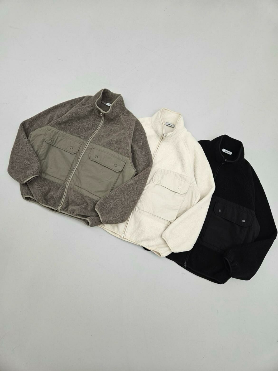 淨色企領拉鍊毛絨外套 SPECTOR-044JK