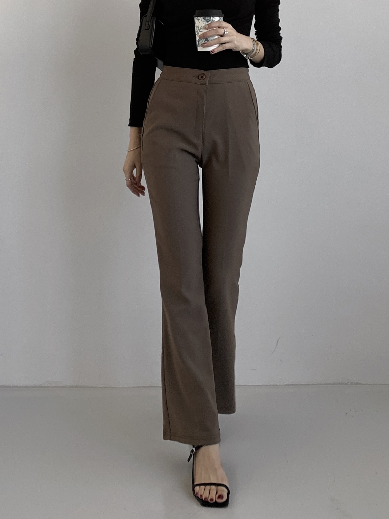 3 Lengths Hidden Waistband Flare Trousers