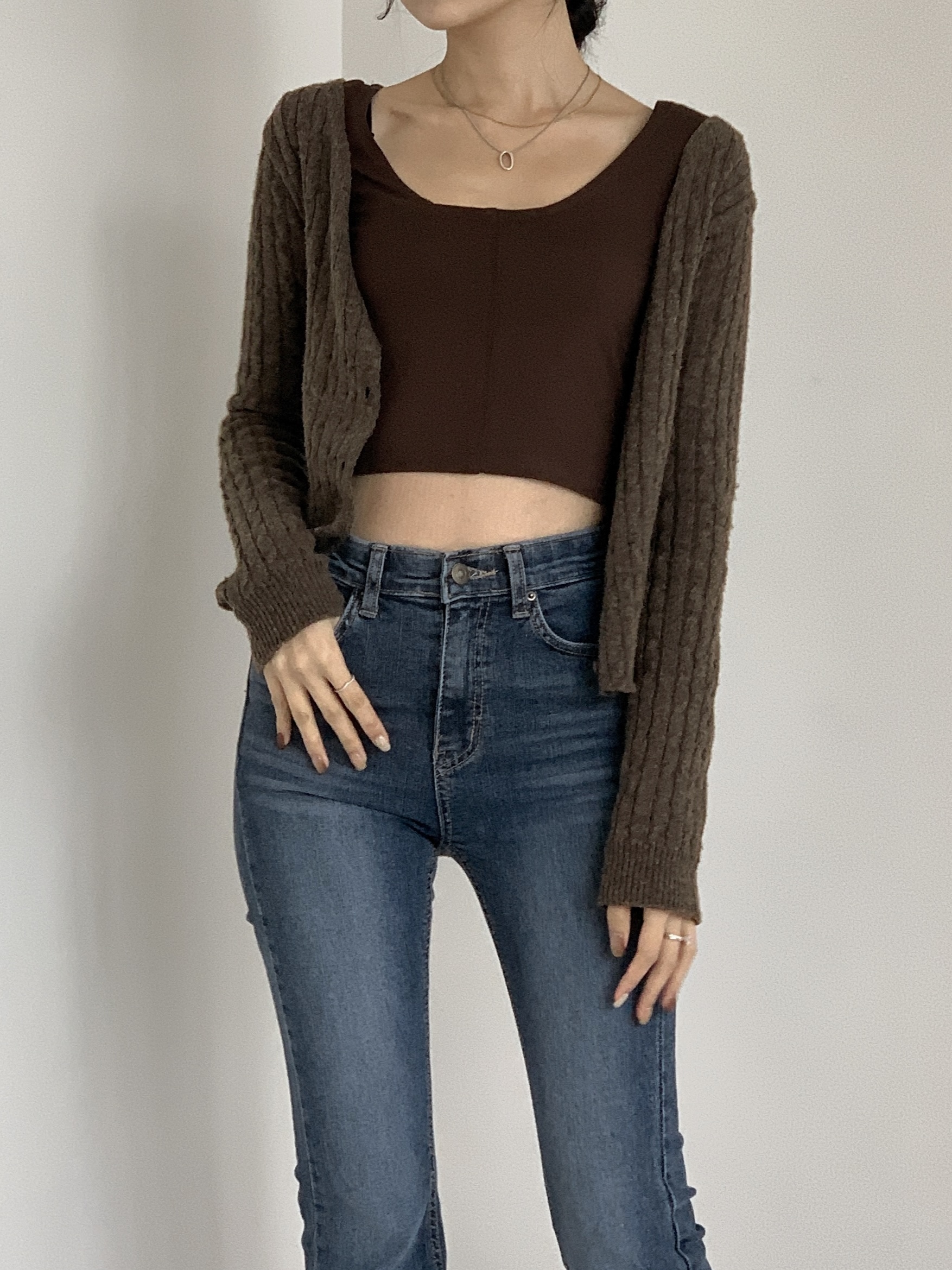 Cable Knit College Cardigan