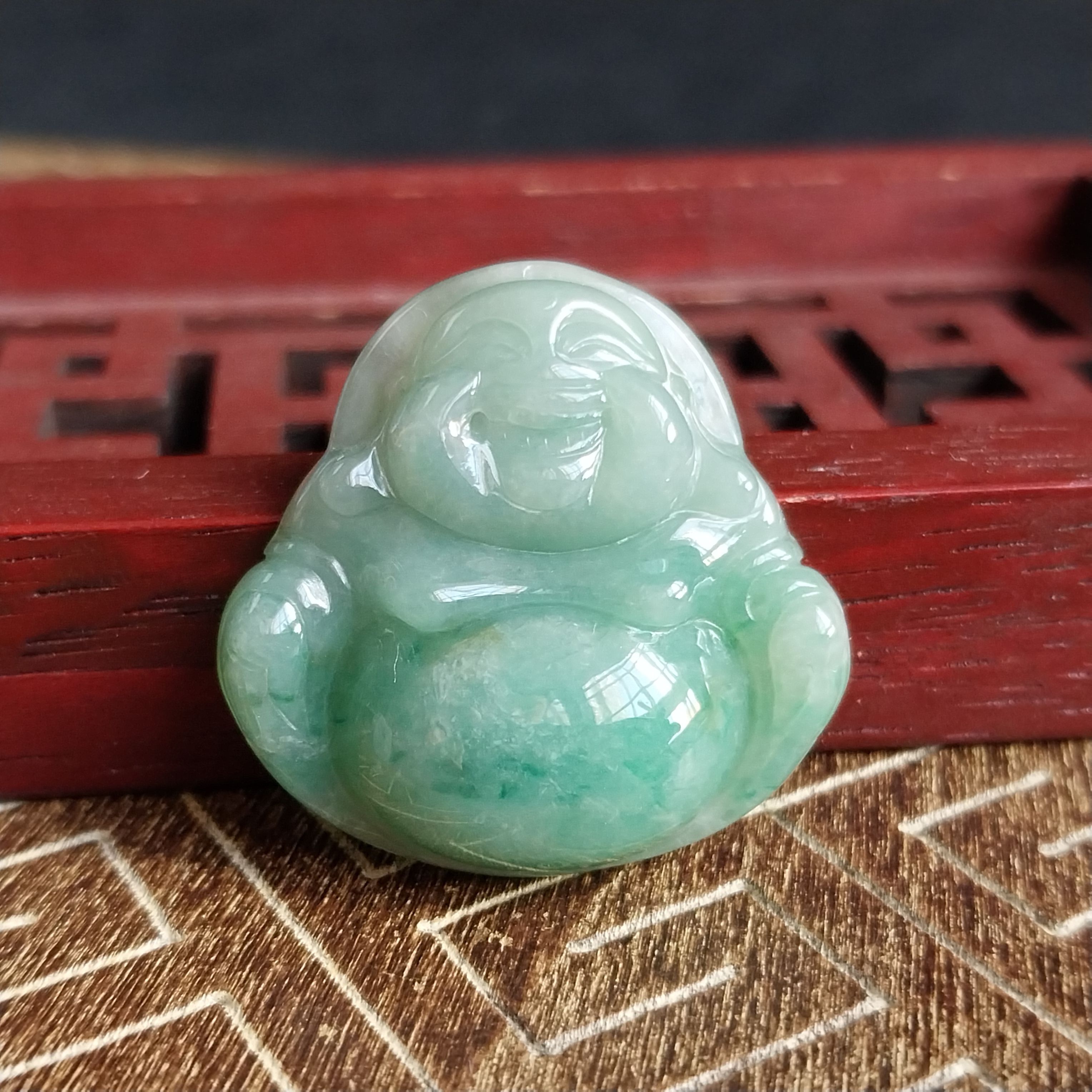 J2140 冰綠笑佛吊墜