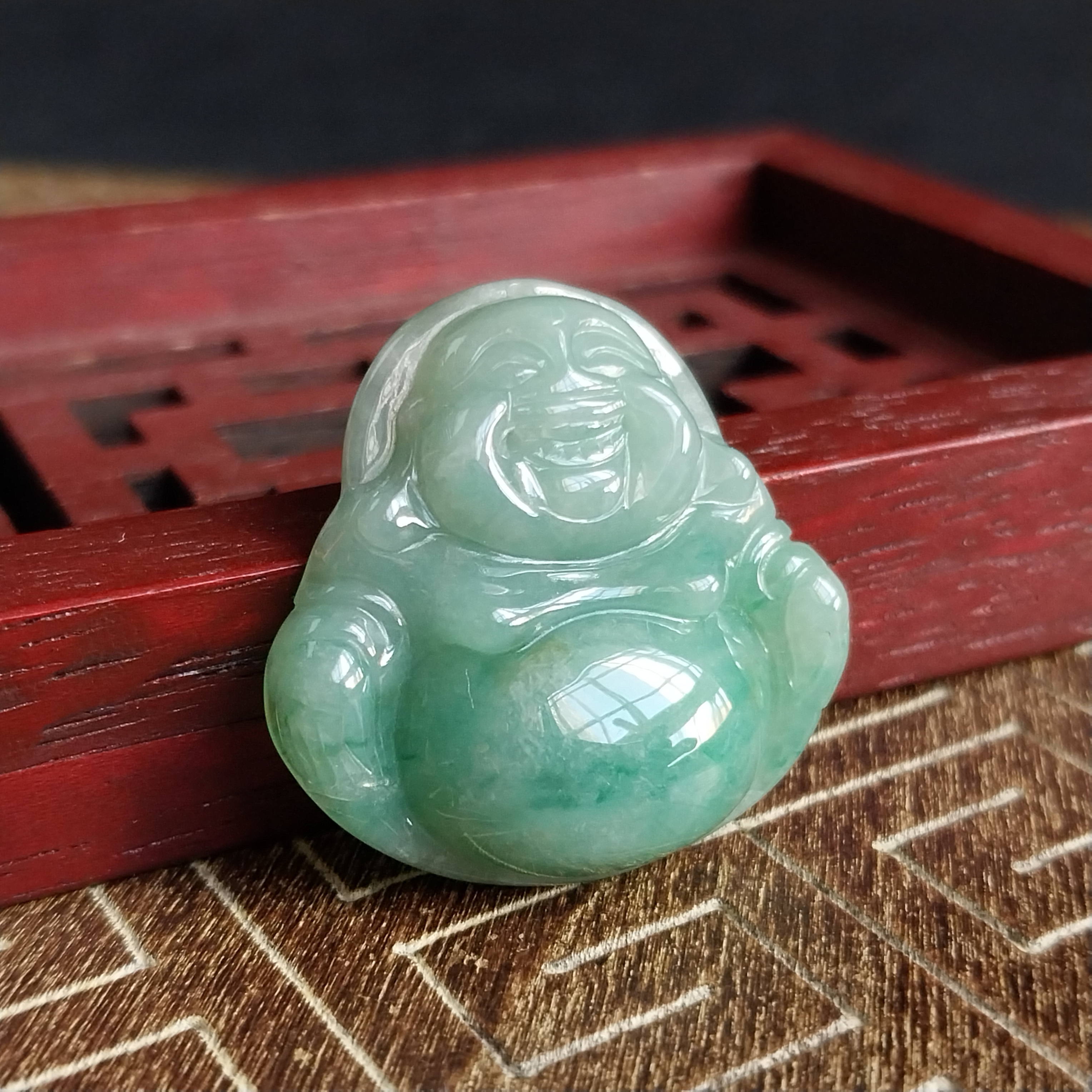 J2140 冰綠笑佛吊墜