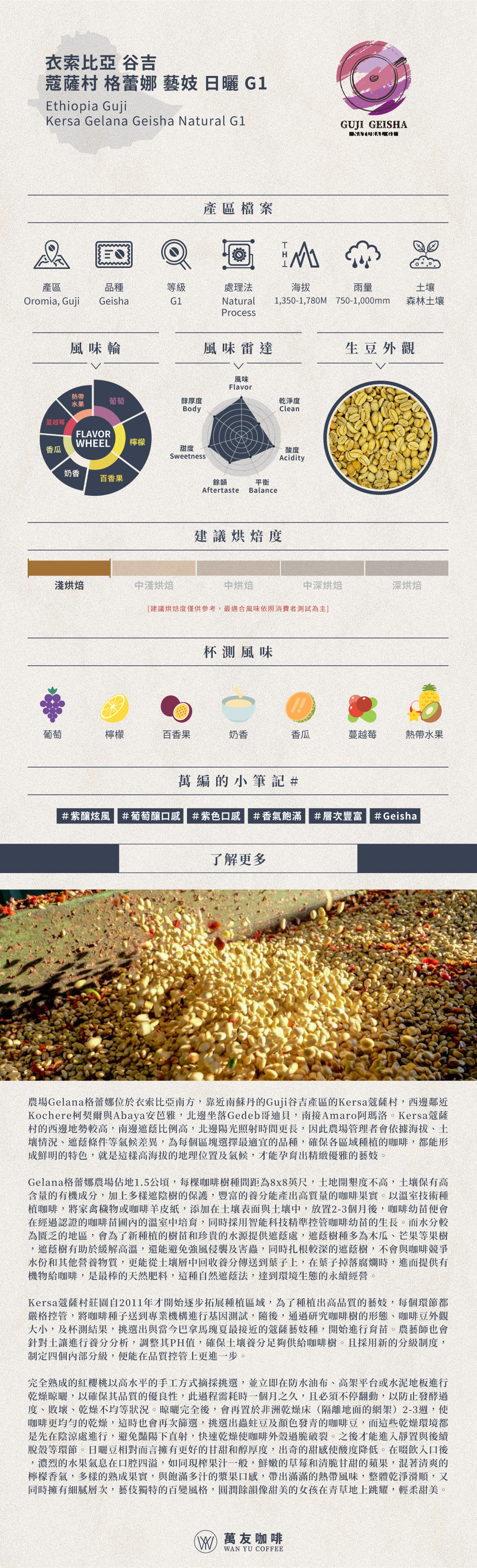 衣索比亞 谷吉 蔻薩村 格蕾娜 藝妓 日曬 G1