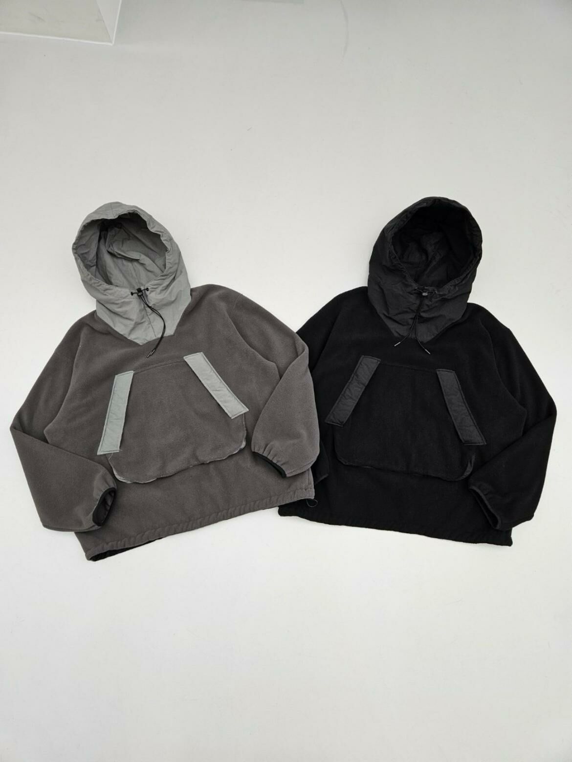 拼色毛絨連帽衛衣 SPECTOR-051JK