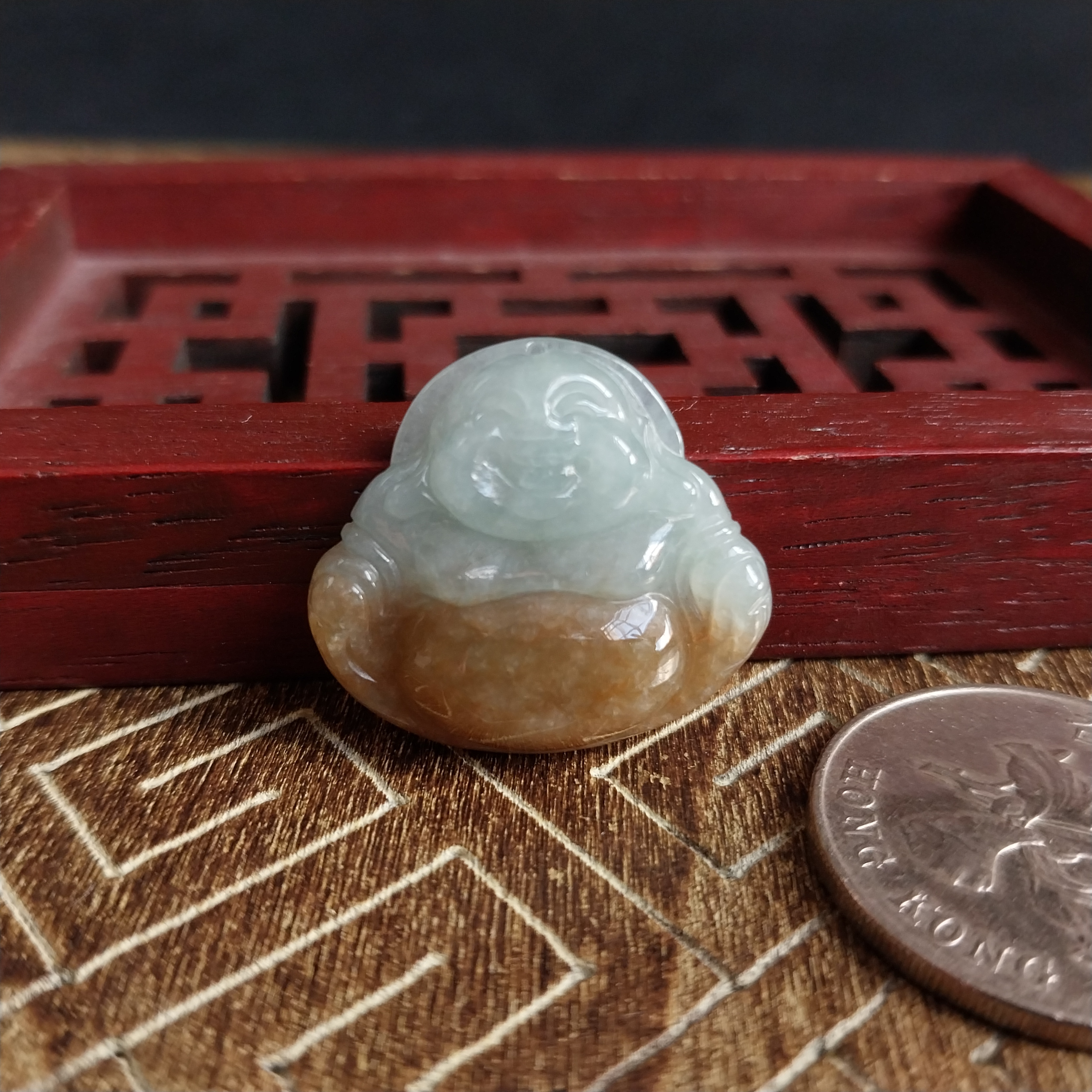 J2188 雙彩黃翡小笑佛