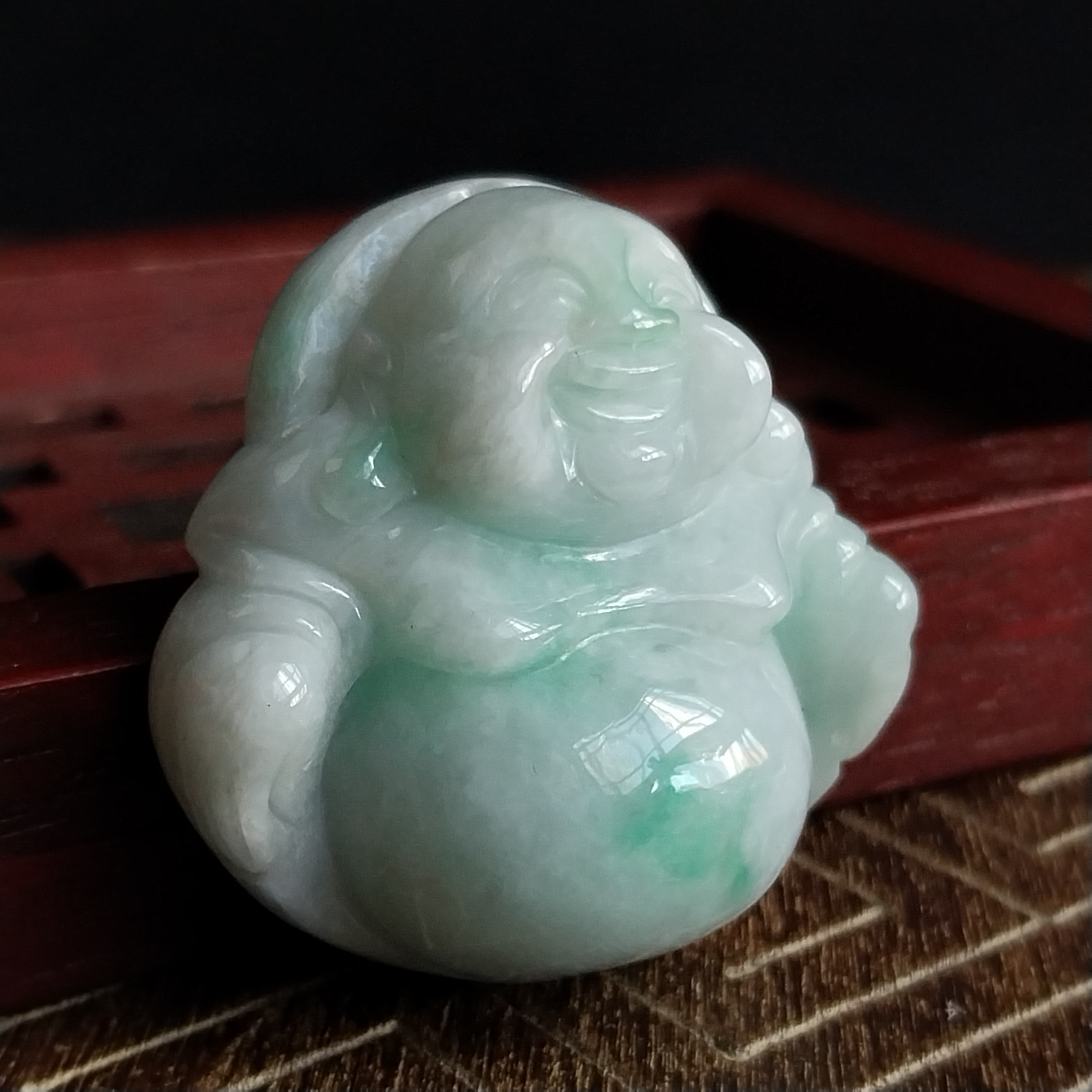 J2260 冰飄綠厚庄笑佛吊墜