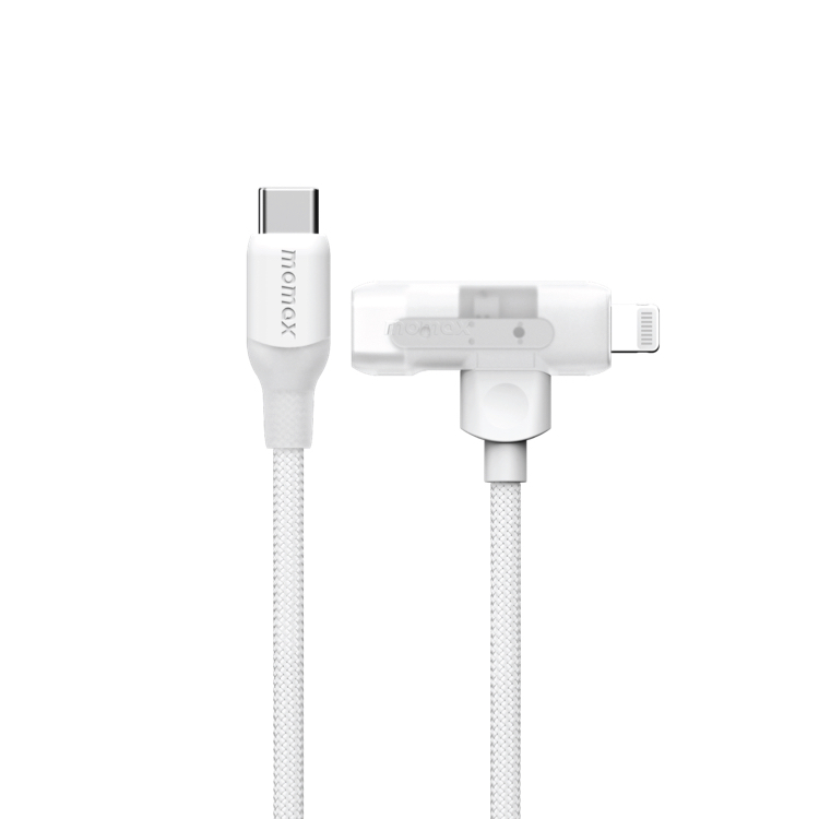 1-Link Flow Duo 2合1 USB-C MFI認證充電線(1.5m)-白色