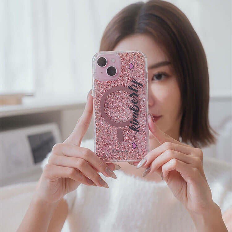 俏皮姓名 玫瑰金貝拉殼 (MagSafe兼容) - (訂製名字) iPhone客製化手機殼