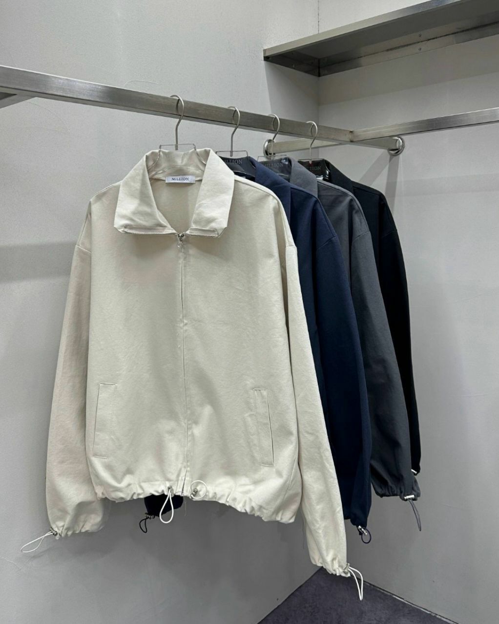 淨色反領拉鍊外套 Million-003JK