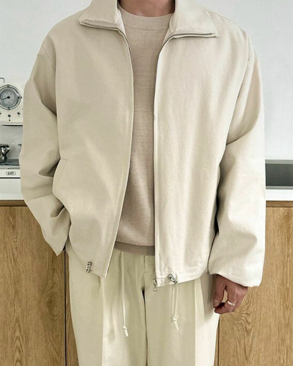 淨色反領拉鍊外套 Million-003JK