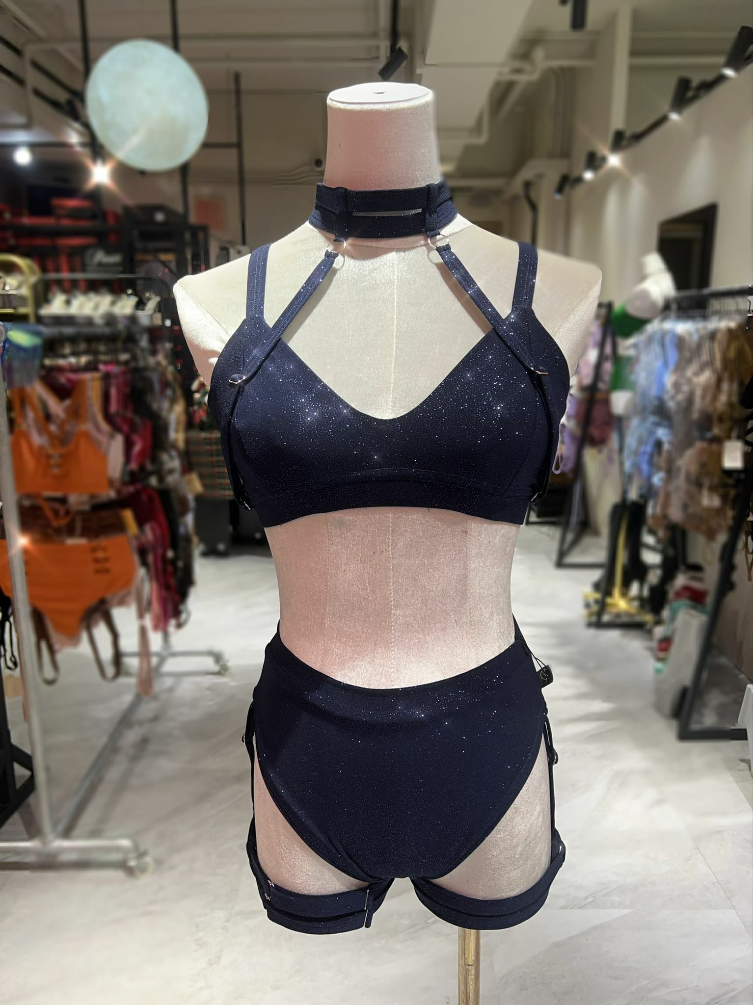 GLITTERY SPOOKY SET-NAVY BLUE