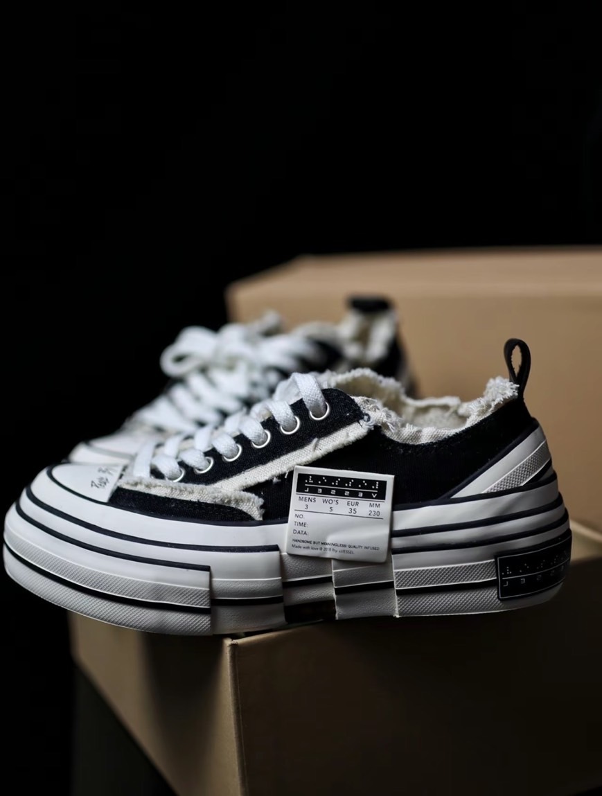 XVESSEL 吳建豪 硫化 黑白 解構帆布鞋 S19x001B