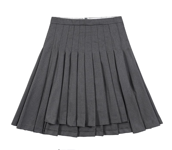 High waist slimming irregular pleated skirt