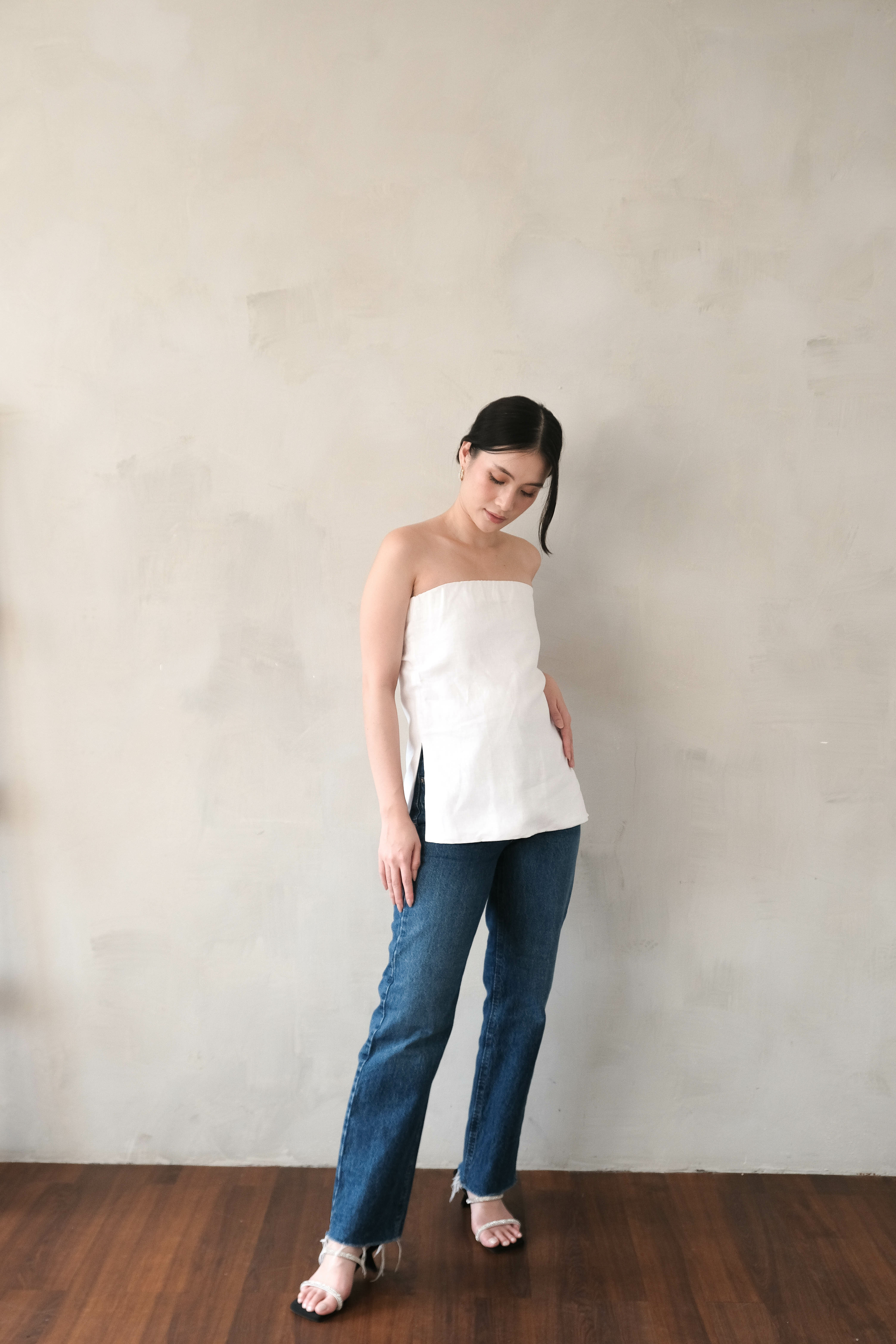 Palmer Linen Top - White