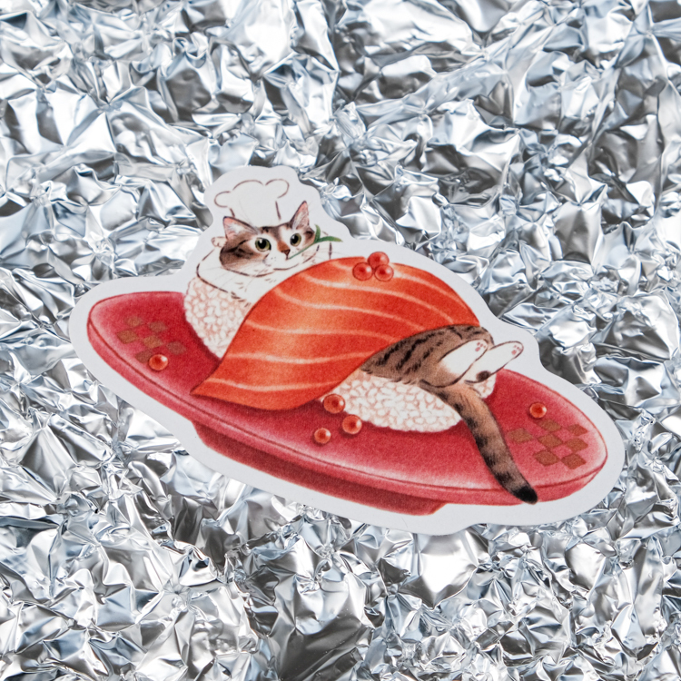 補補貓‧大衛煮愛｜絕版｜防水貼紙L｜鮭魚俠