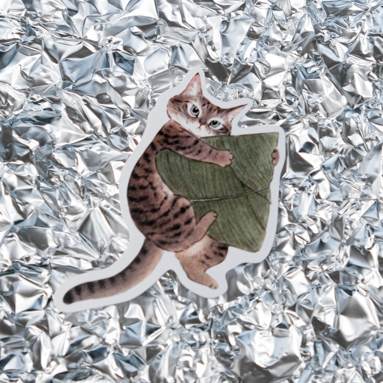 補補貓‧大衛煮愛｜防水貼紙Ｍ｜粽子虎斑貓