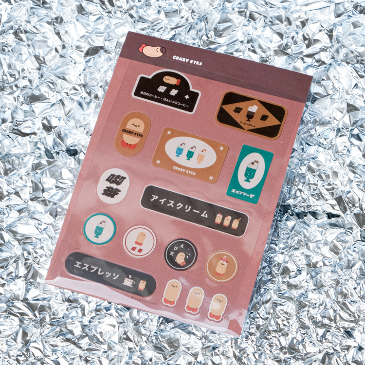 Crazy eyes 瘋狂眼珠｜透明貼紙｜喫茶｜昭和設計貼紙