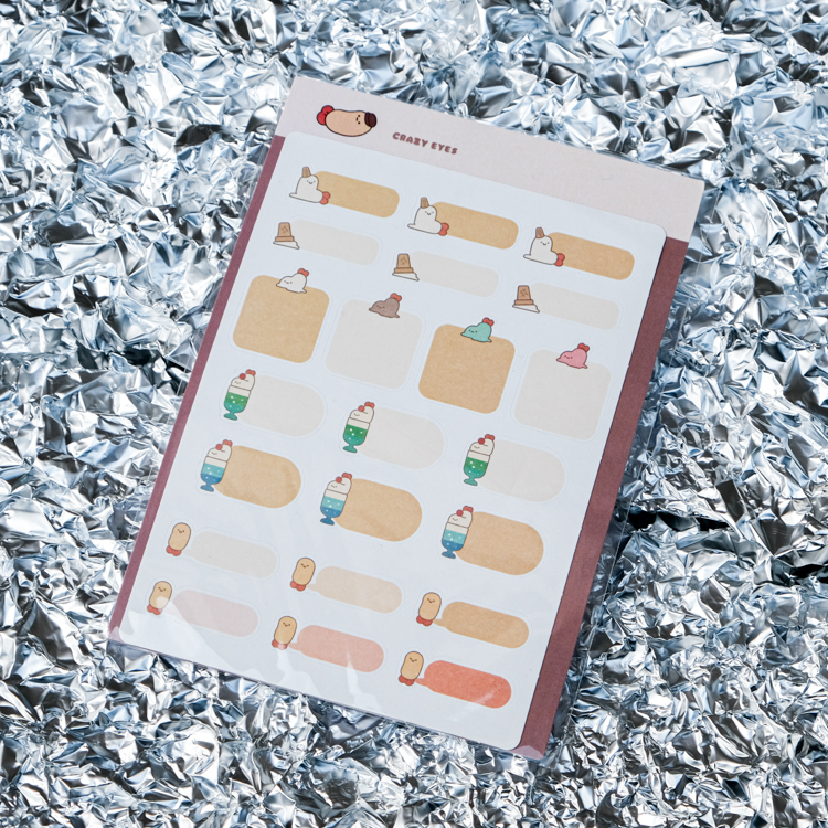 Crazy eyes 瘋狂眼珠｜標籤和紙貼紙｜喫茶