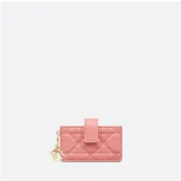 [S] DIOR LADY DIOR 5-GUSSET CARD HOLDER,LIGHT PINK CALF SKIN, S0074ILOI_M50P (SDD29)