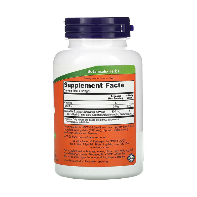 NOW Foods, Boswellia Extract, 500 mg, 90 Softgels