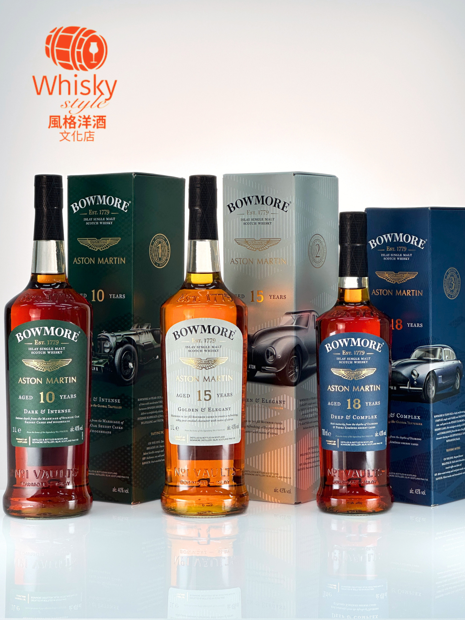 Bowmore 波摩馬丁系列三入組第一版(10年15年18年)|風格洋酒文化店