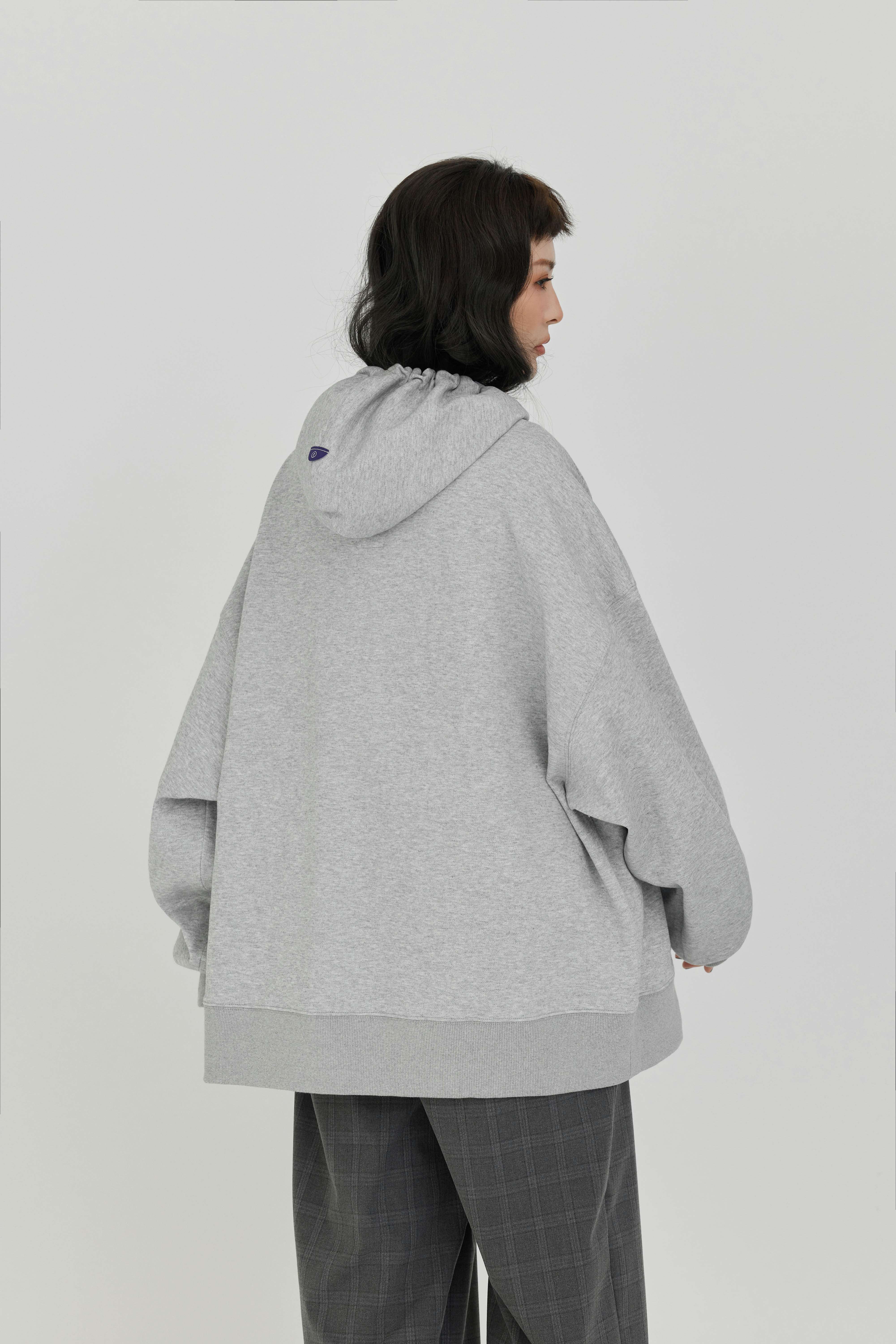 Logo Printed Drawstring Hoodie | Gray