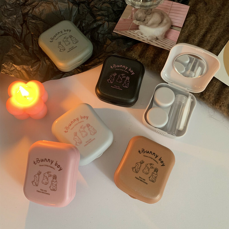 《3445》可愛三隻兔兔隱形眼鏡盒