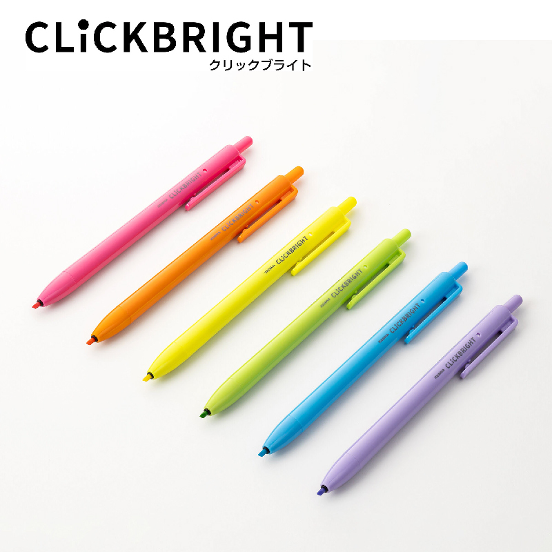 CLiCKBRIGHT 2mm按壓式螢光筆|ZEBRA日本文具|六街文具房
