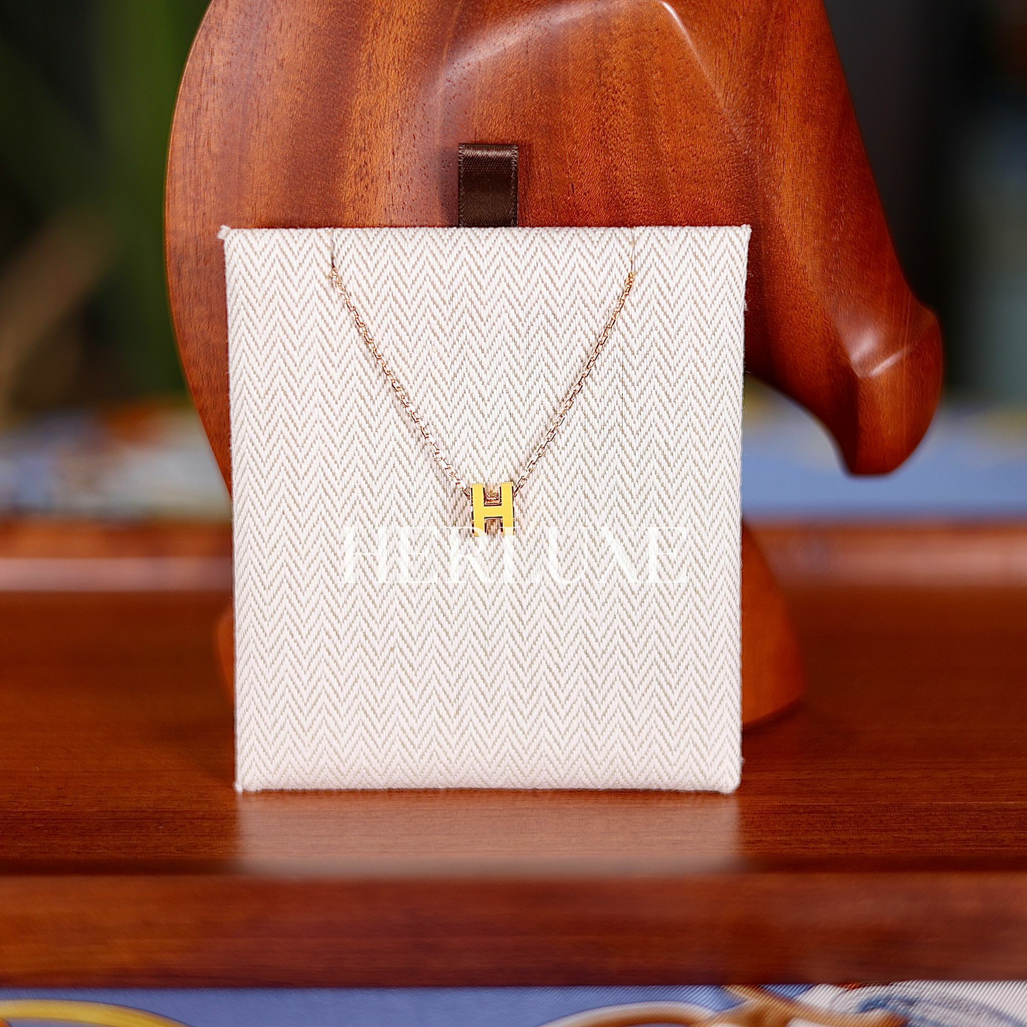 Mini pop H necklace yellow CD