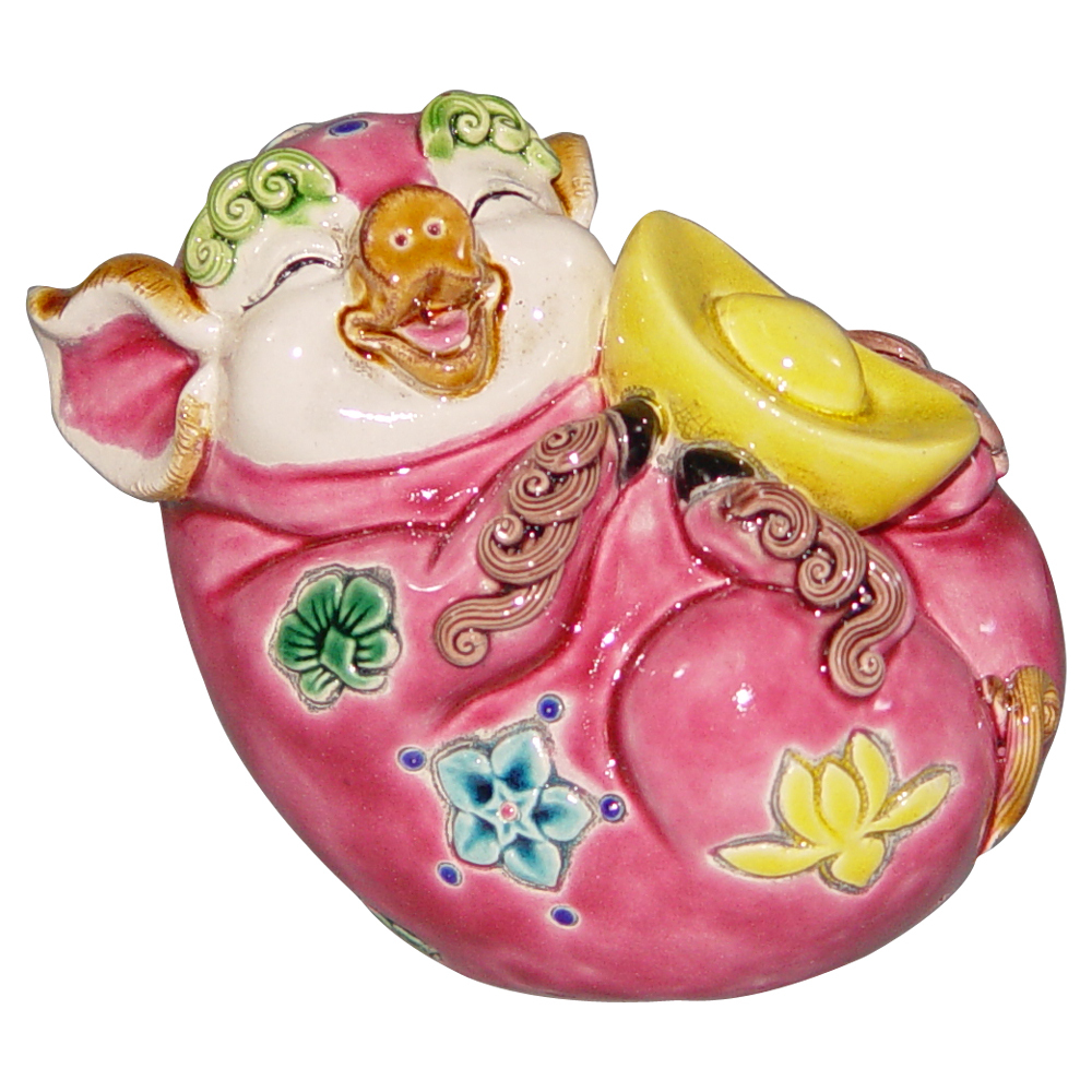 交趾陶擺飾｜諸事如意 元寶豬