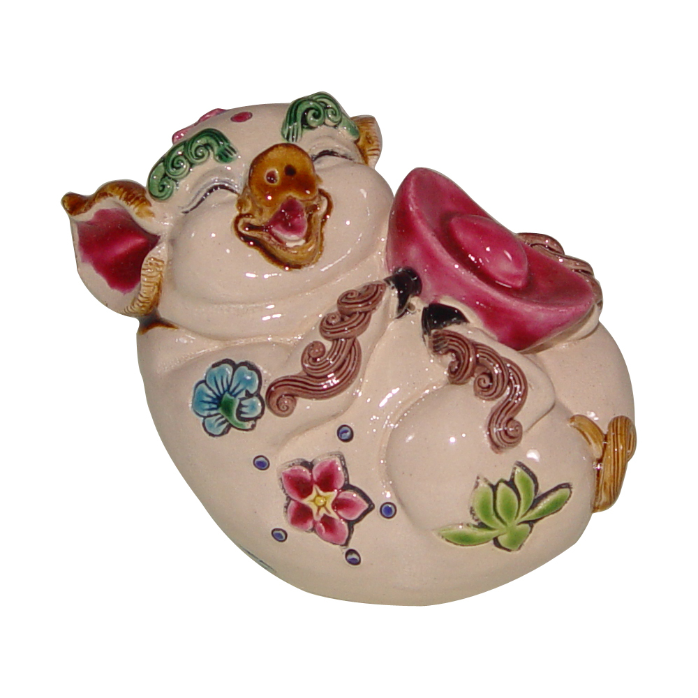 交趾陶擺飾｜諸事如意 元寶豬