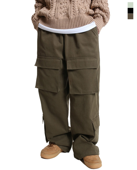 四分立體桃皮絨拉絨棉繫帶工裝褲