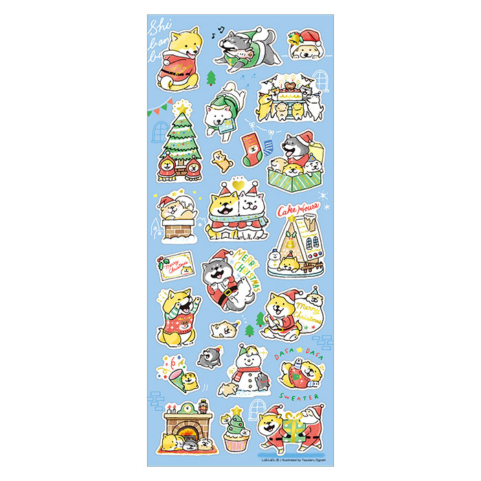 聖誕柴犬 手帳貼紙 裝飾貼紙｜ 日本Mind Wave