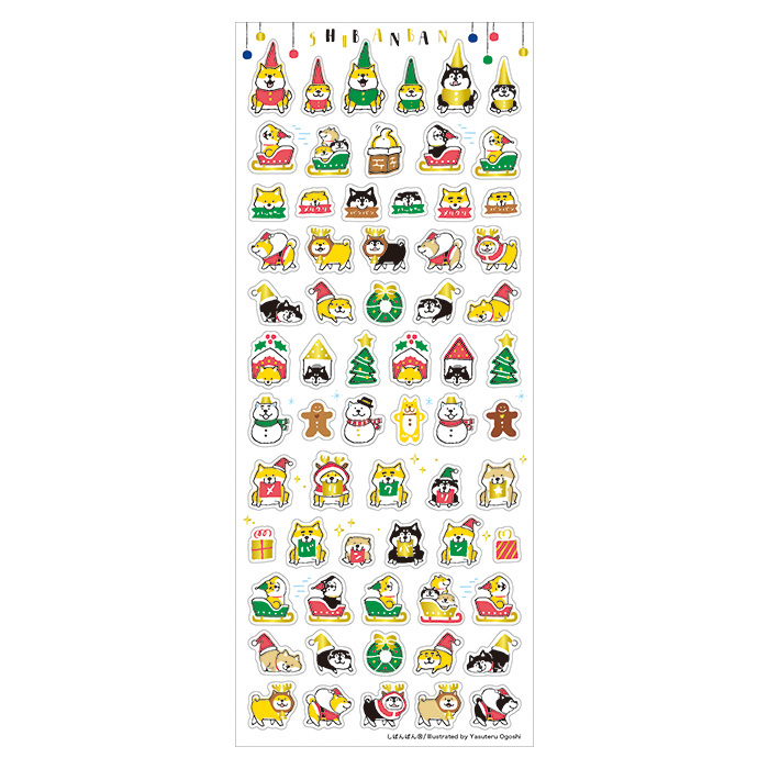 聖誕柴犬 手帳貼紙 裝飾貼紙｜ 日本Mind Wave