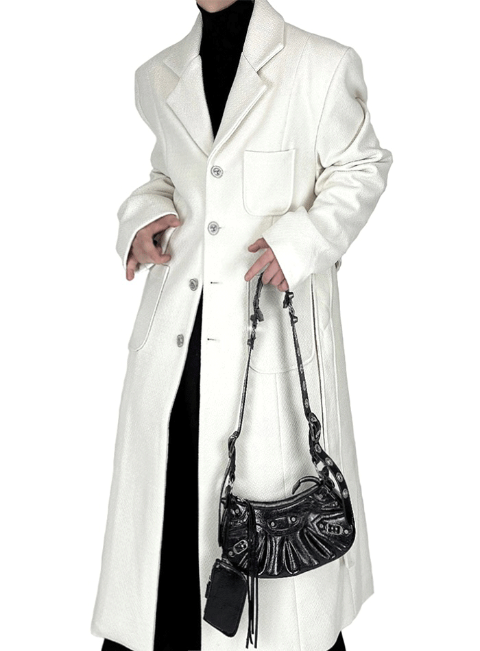 Ron粗花呢長款大衣