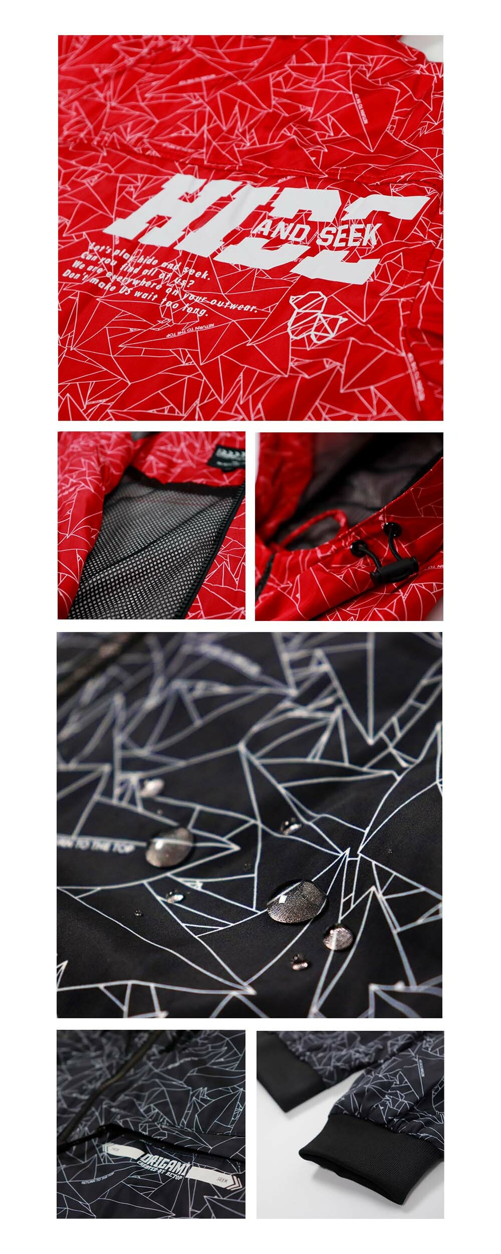 RETOP 機能幾何線條防潑水風衣 黑