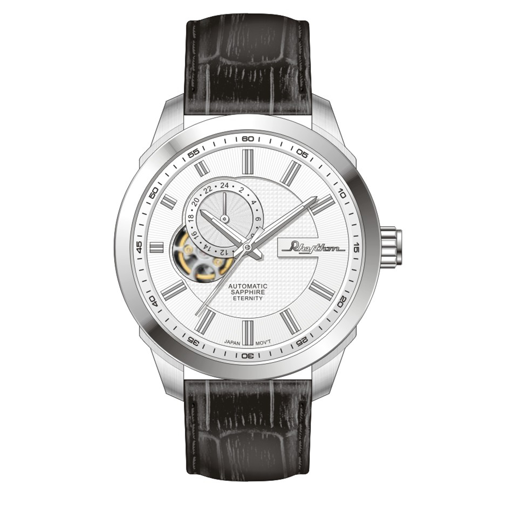 【Rhythm 麗聲】日本 羅馬數字日期顯示三針高貴自動機械錶-A1305L